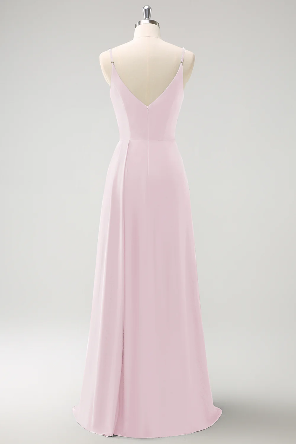 Dark Green Spaghetti Straps Ruche Long Bridesmaid Dress with Slit - Image 10