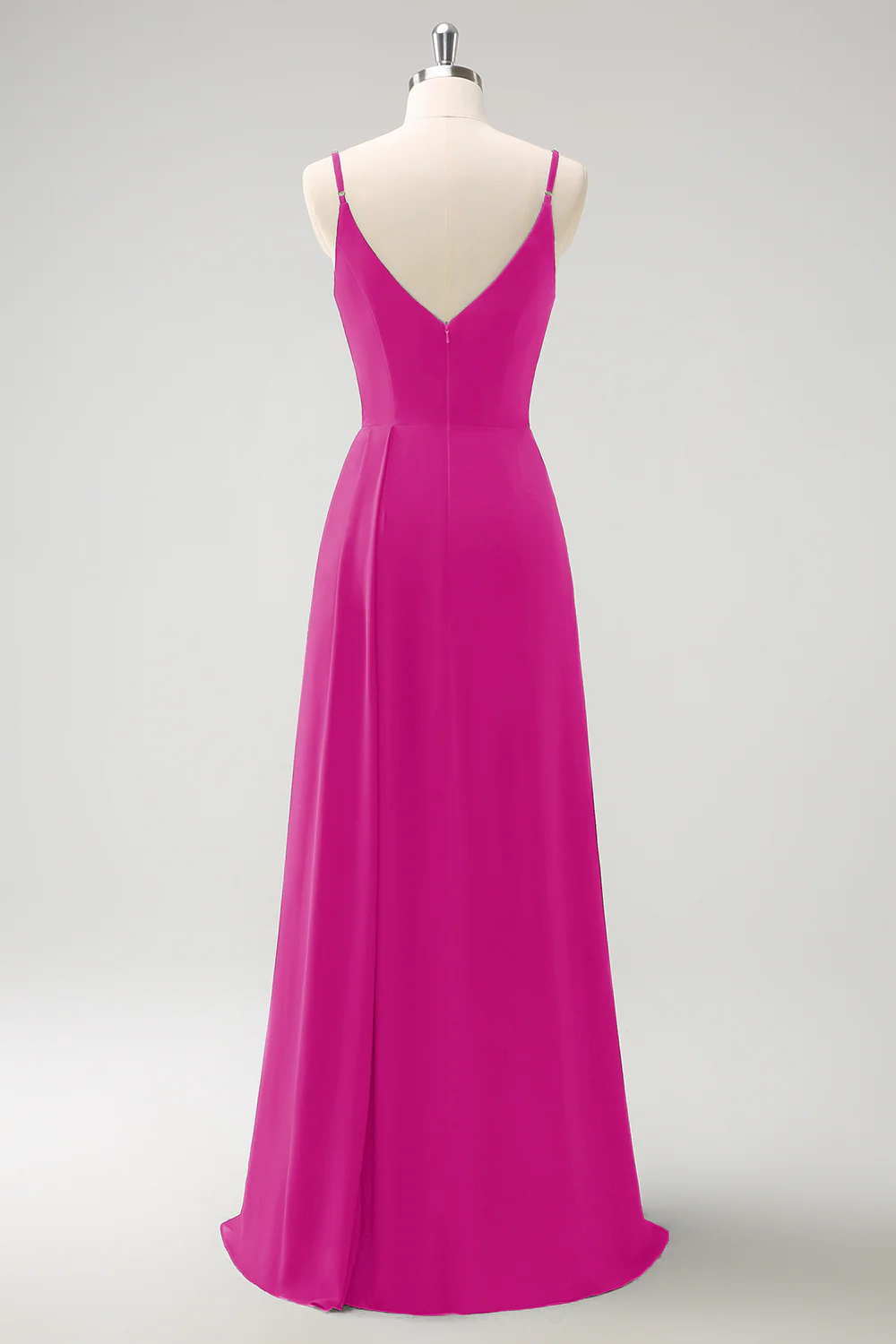 Dark Green Spaghetti Straps Ruche Long Bridesmaid Dress with Slit - Image 20