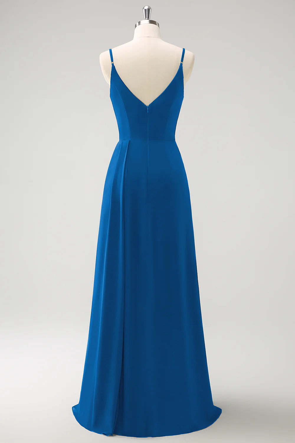 Dark Green Spaghetti Straps Ruche Long Bridesmaid Dress with Slit - Image 22