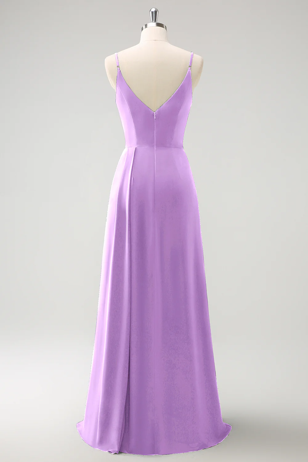 Dark Green Spaghetti Straps Ruche Long Bridesmaid Dress with Slit - Image 24