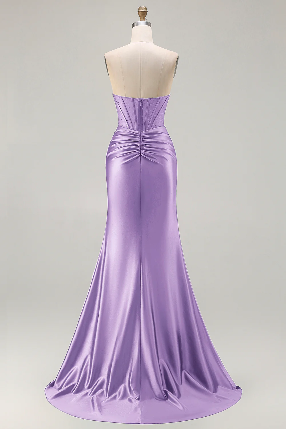 Dark Green Strapless Mermaid Corset Beaded Long Prom Dress with Slit - Image 20