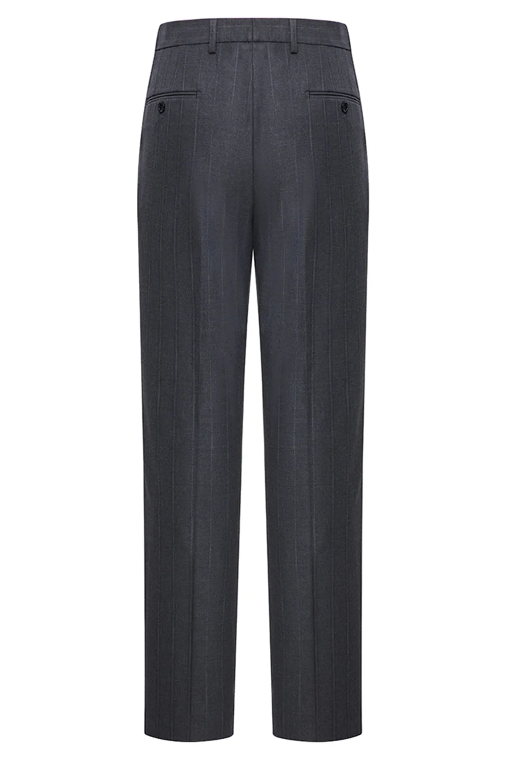 Dark Grey 2 Piece Peak Lapel Double Breasted Striped Men's Suits - Image 5