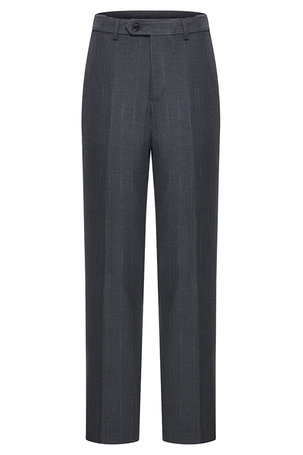 Dark Grey 2 Piece Peak Lapel Double Breasted Striped Men's Suits - Image 6