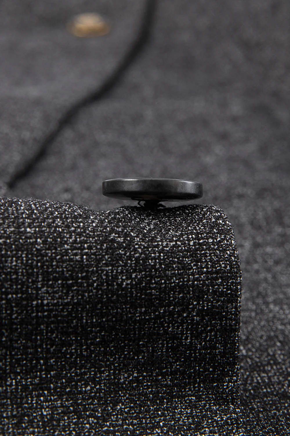Dark Grey 3 Piece Peak Lapel Slim Fit Men's Wedding Suits - Image 7