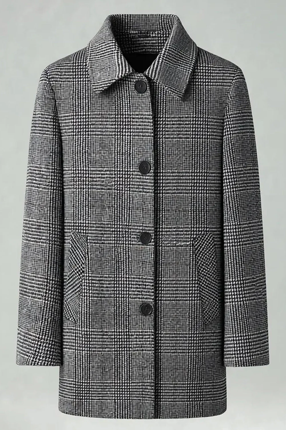 Dark Grey Lapel Single Breasted Long Men's Winter Coat - Image 11
