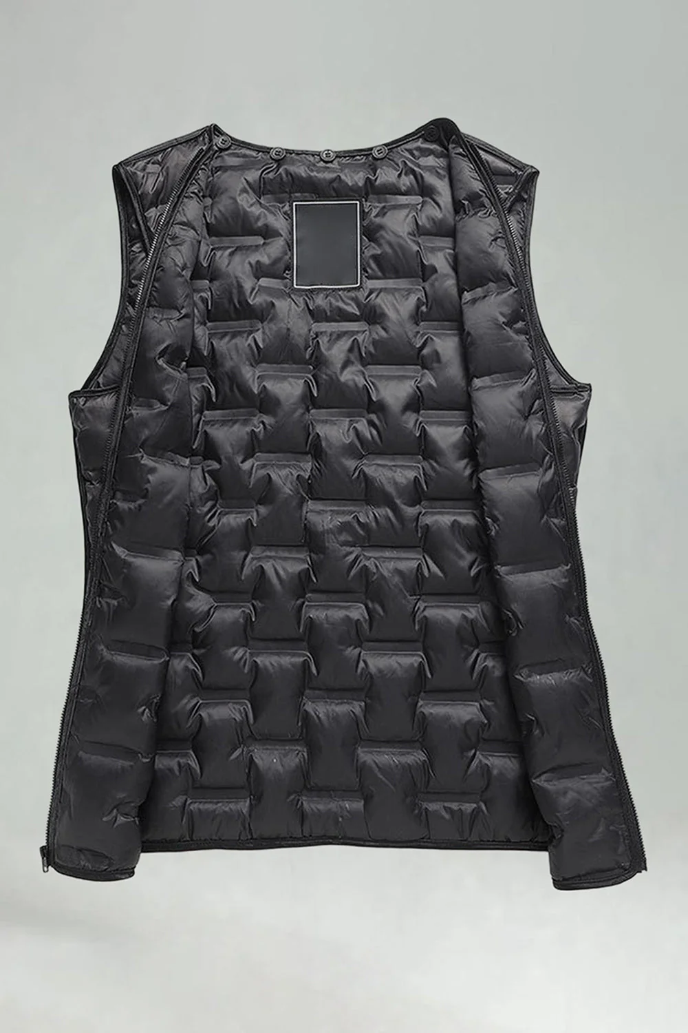 Dark Grey Lapel Single Breasted Long Men's Winter Coat - Image 4