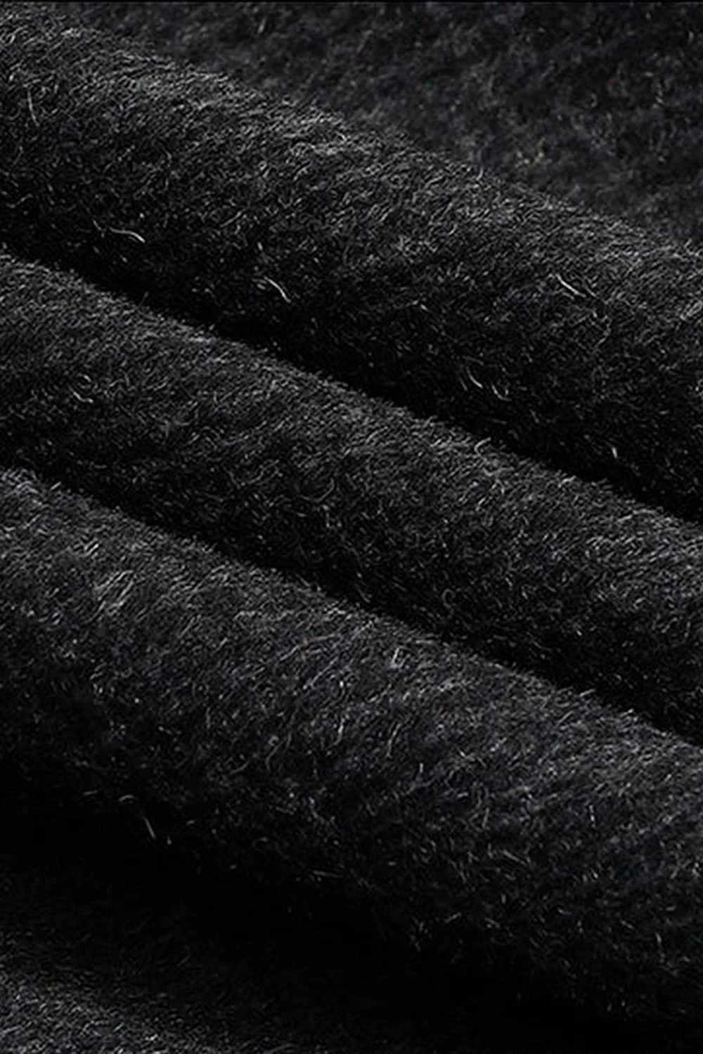 Dark Grey Lapel Single Breasted Long Men's Winter Coat - Image 9