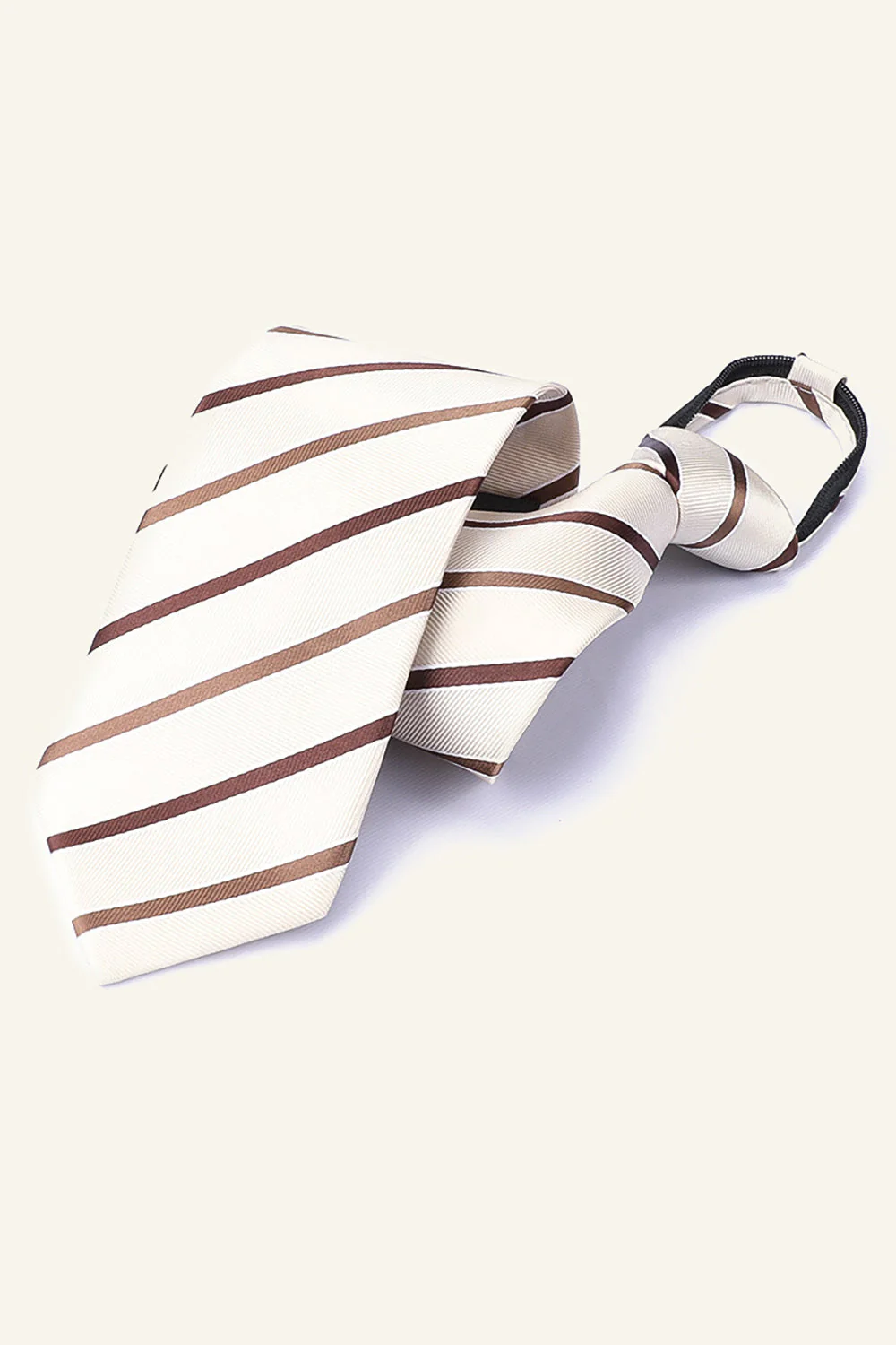 Dark Grey Striped Men's Tie For Party - Image 3