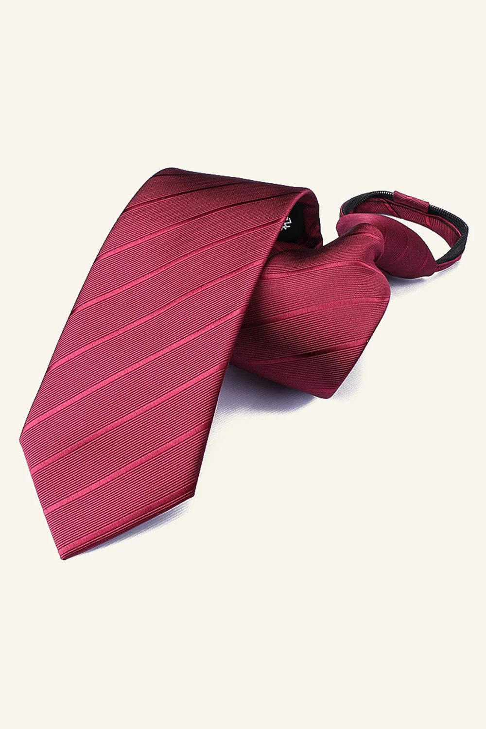 Dark Grey Striped Men's Tie For Party - Image 4