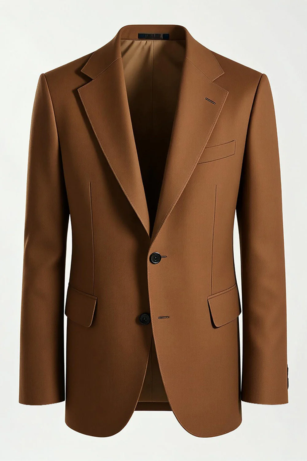 Dark Khaki Notched Lapel Singel Breasted Men's Suits - Image 4