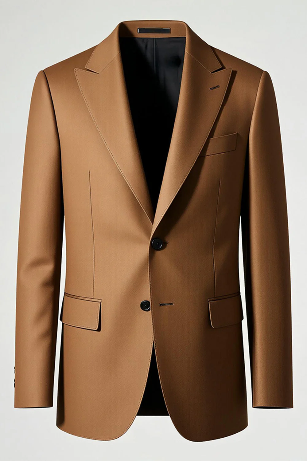 Dark Khaki Singel Breasted Peak Lapel Men's Suits - Image 4