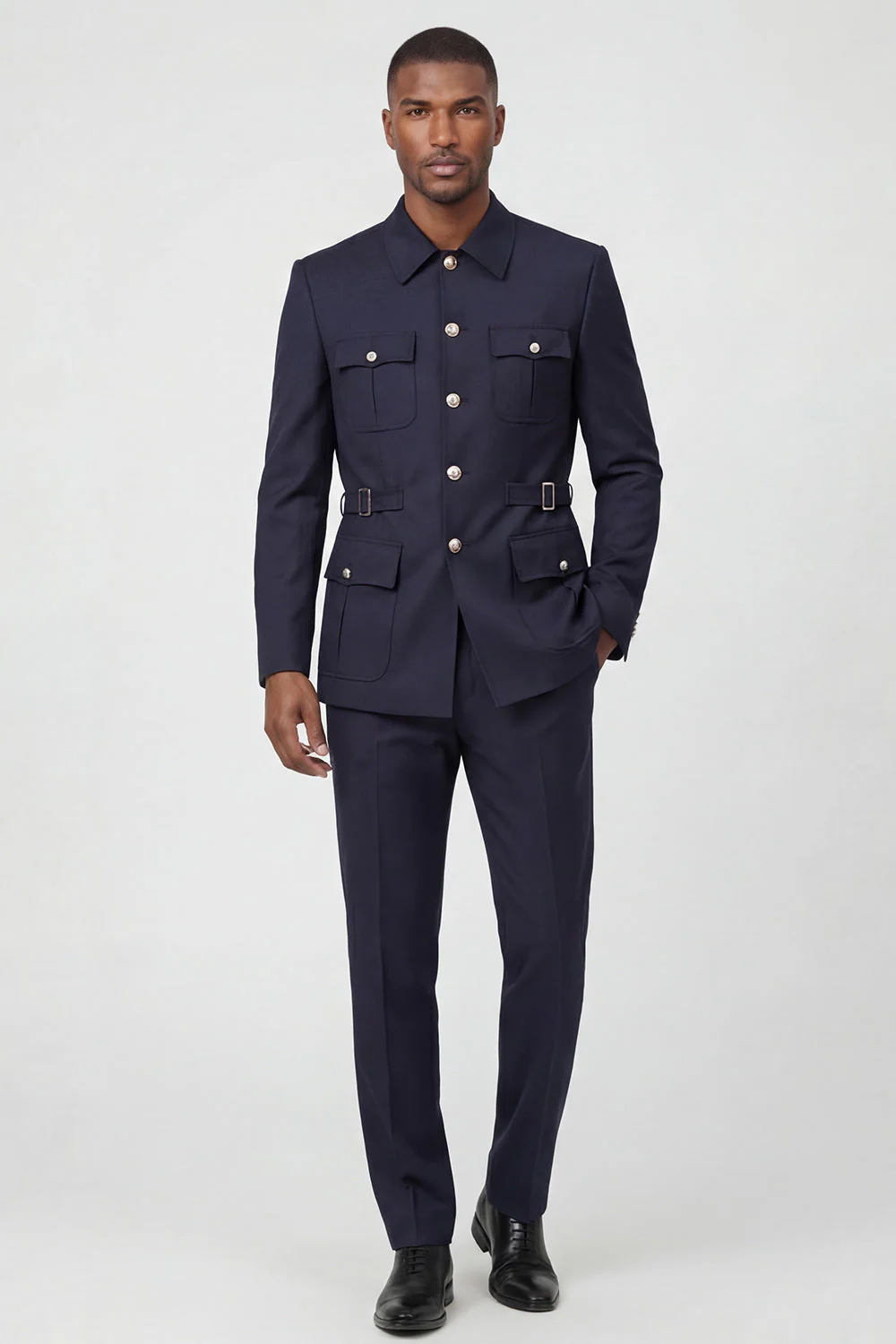 Dark Navy 2 Piece Single Breasted Men's Suits - Image 2