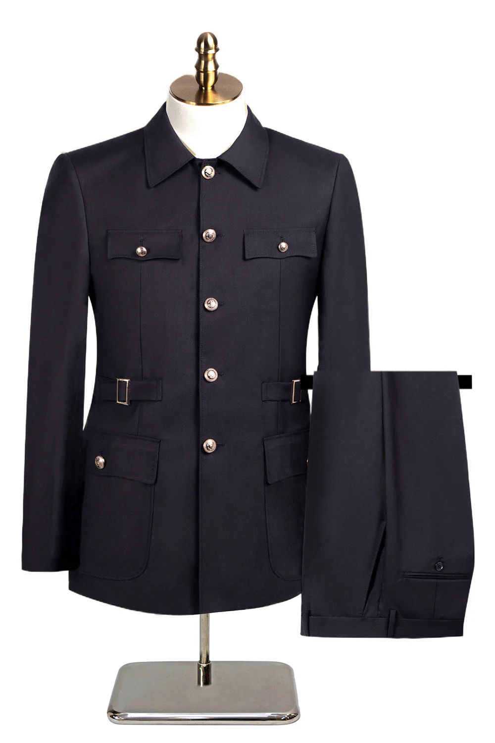 Dark Navy 2 Piece Single Breasted Men's Suits - Image 8