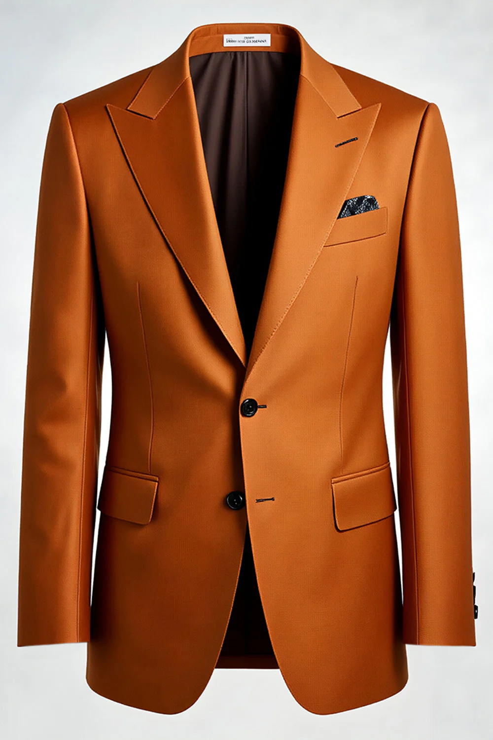Dark Orange Peak Lapel One Button Men's Suits - Image 4