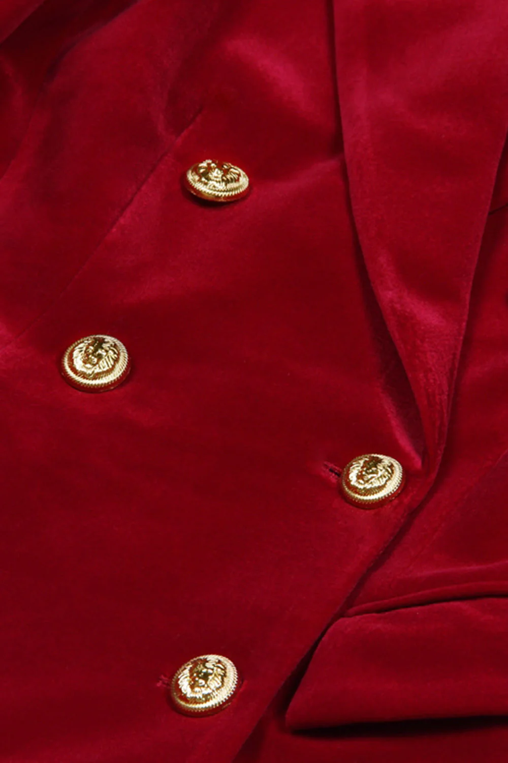 Dark Red 2-Piece Double Breasted Velvet Peak Lapel Women Suits - Image 2