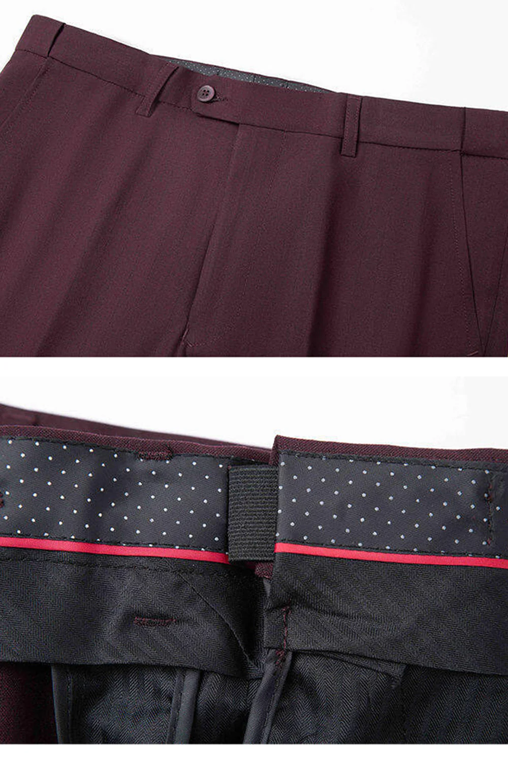 Dark Red Notched Lapel 2-piece Men Suits - Image 4