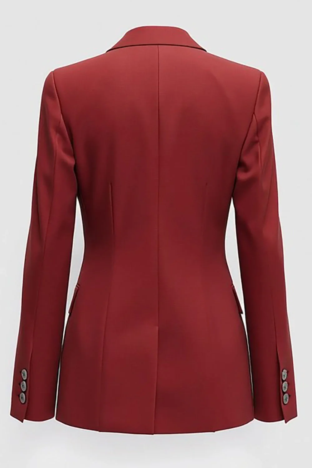 Dark Red Peaked Lapel Women's Formal Blazer - Image 2