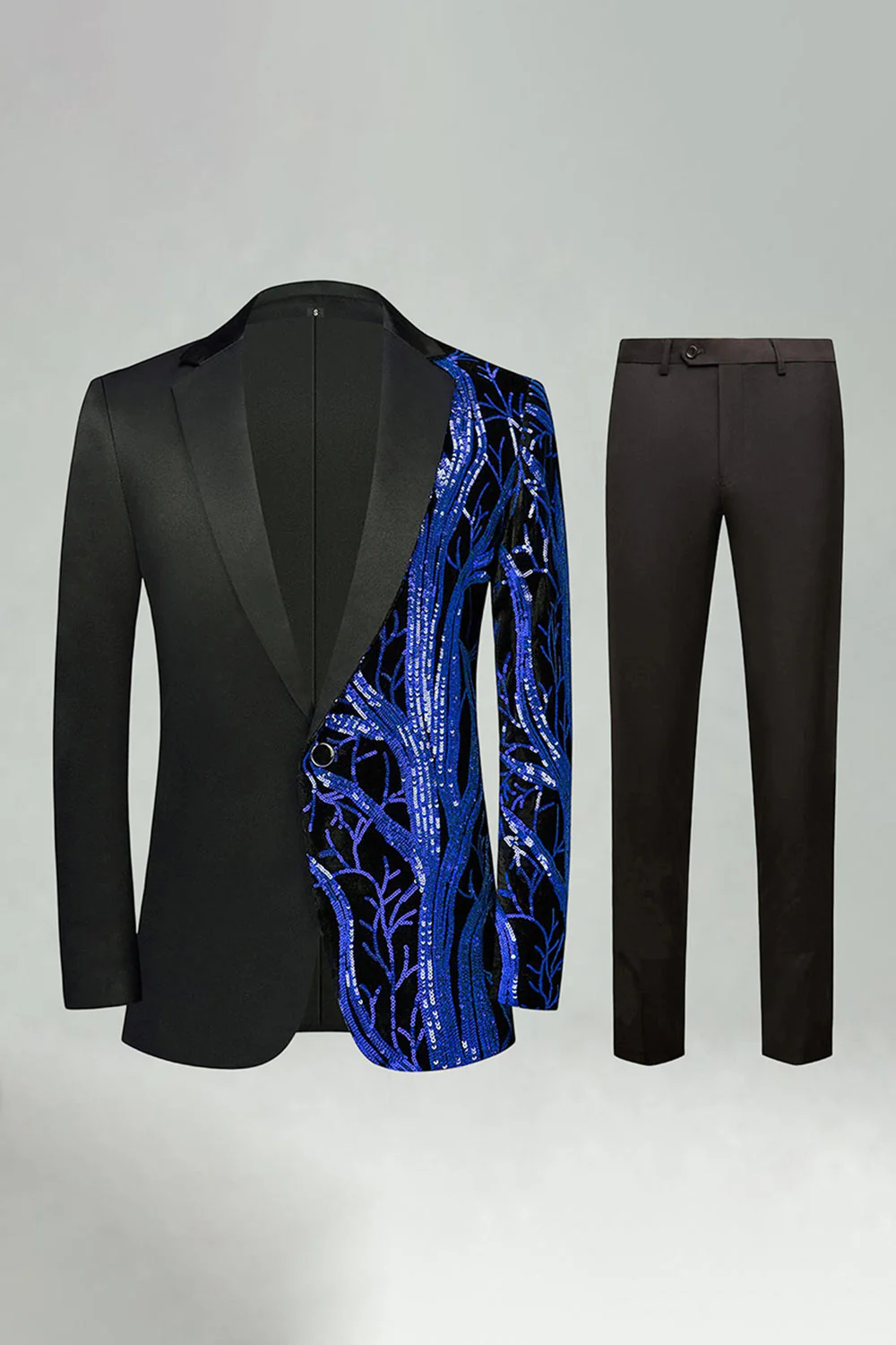 Dark Red Sequin Notched Lapel 2 Pieces Men's Prom Suits - Image 10