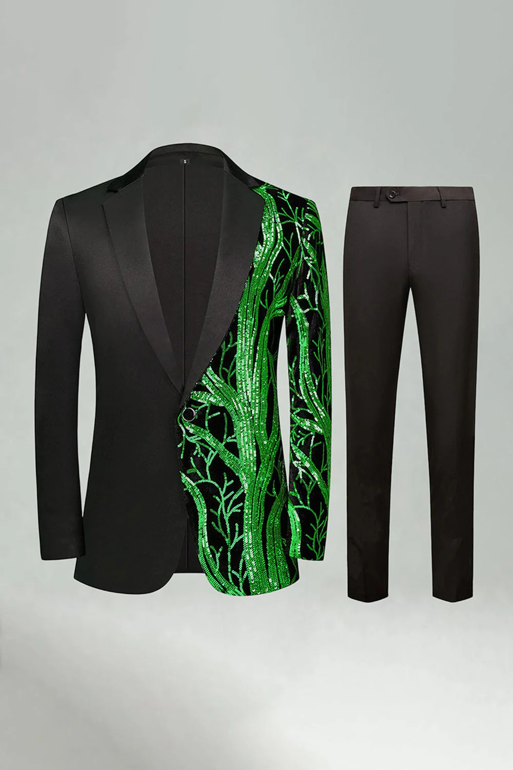 Dark Red Sequin Notched Lapel 2 Pieces Men's Prom Suits - Image 12