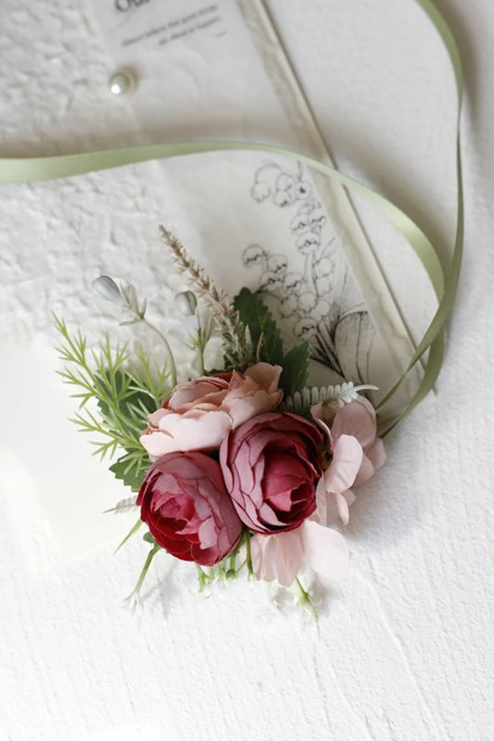 Elegant Blush Prom Wrist Corsage For Wedding Party - Image 4