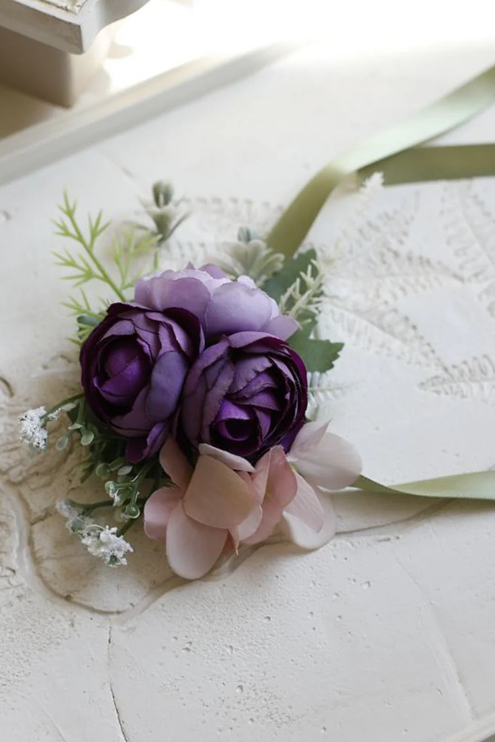 Elegant Blush Prom Wrist Corsage For Wedding Party - Image 5