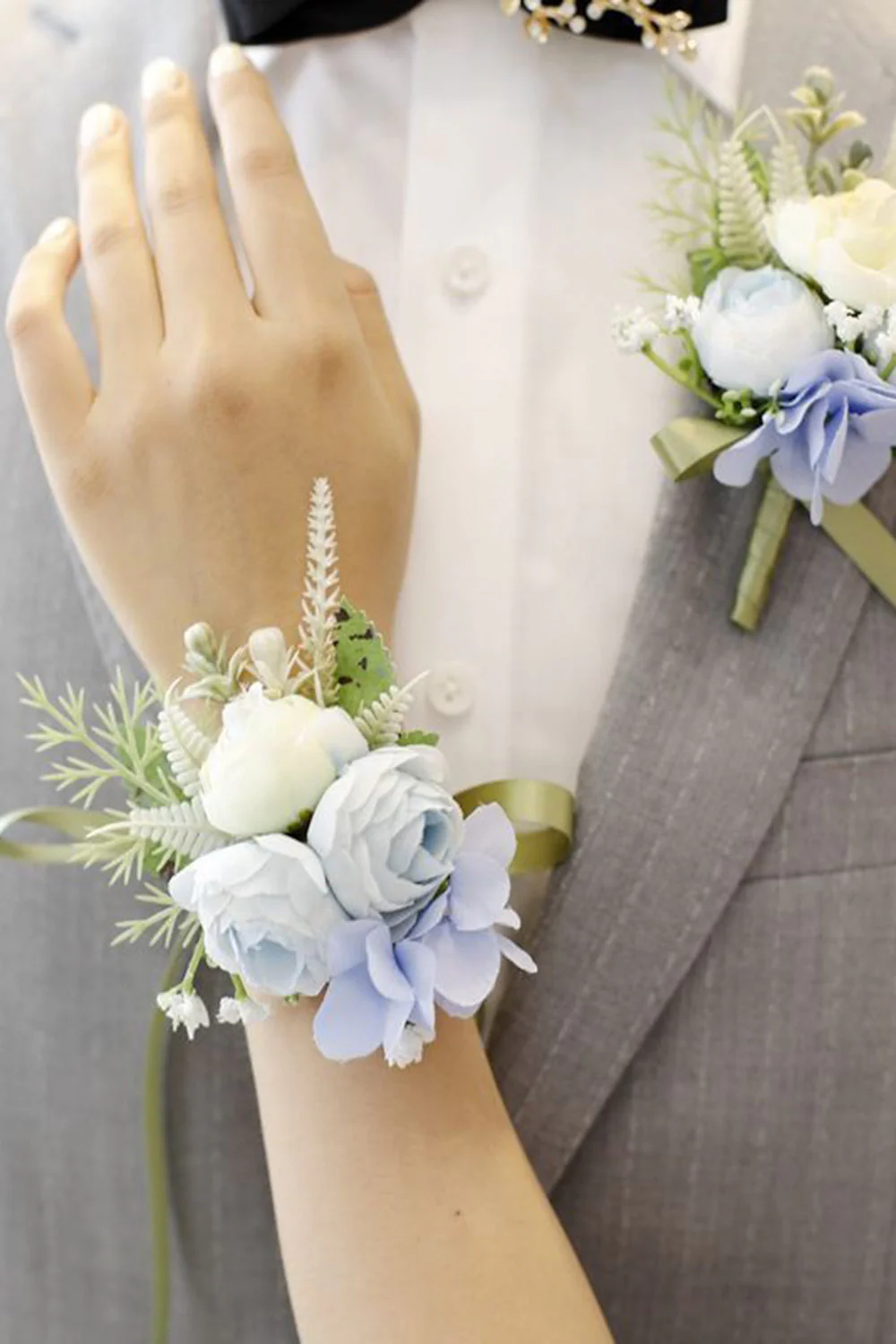 Elegant Blush Prom Wrist Corsage For Wedding Party - Image 7
