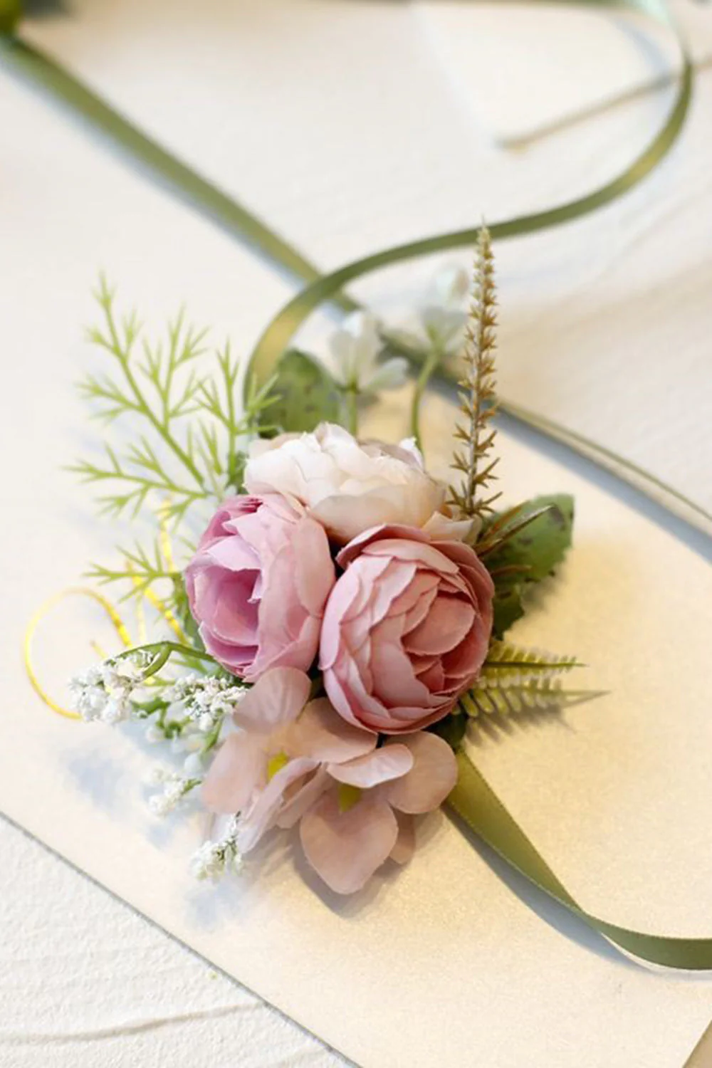 Elegant Blush Prom Wrist Corsage For Wedding Party - Image 8