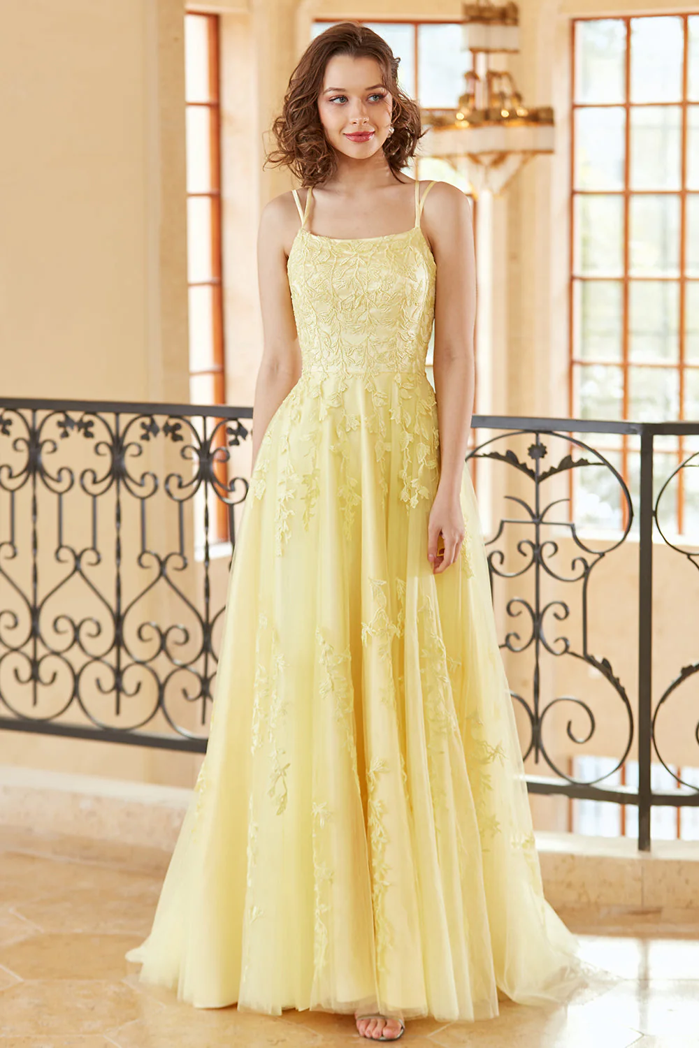 Purple Tulle Prom Dress with Appliques - Image 9
