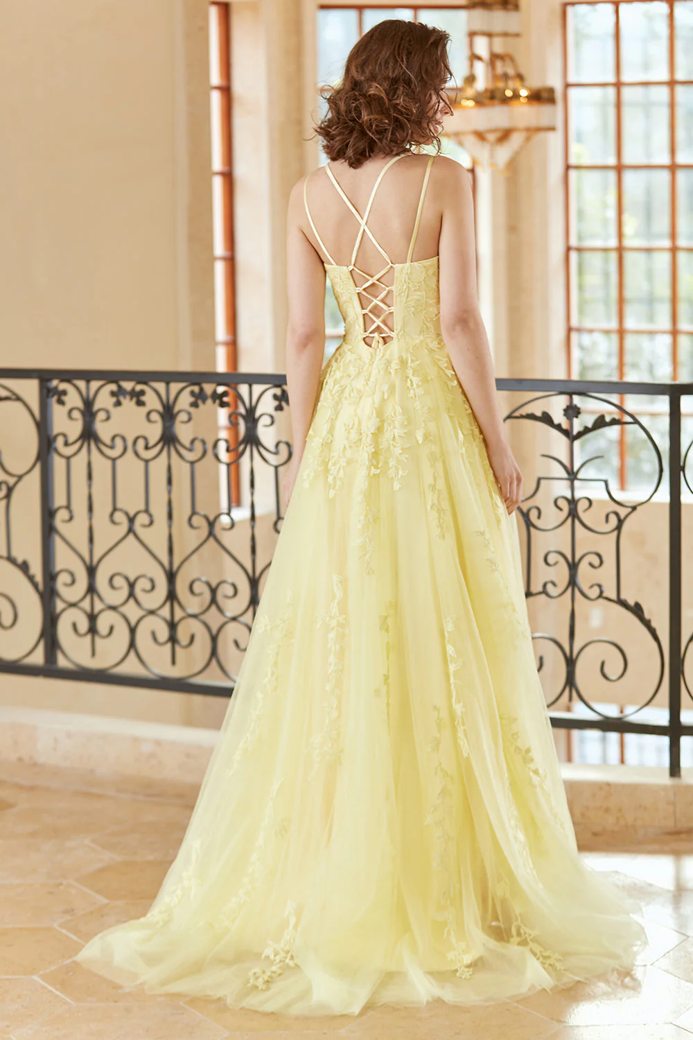 Purple Tulle Prom Dress with Appliques - Image 10