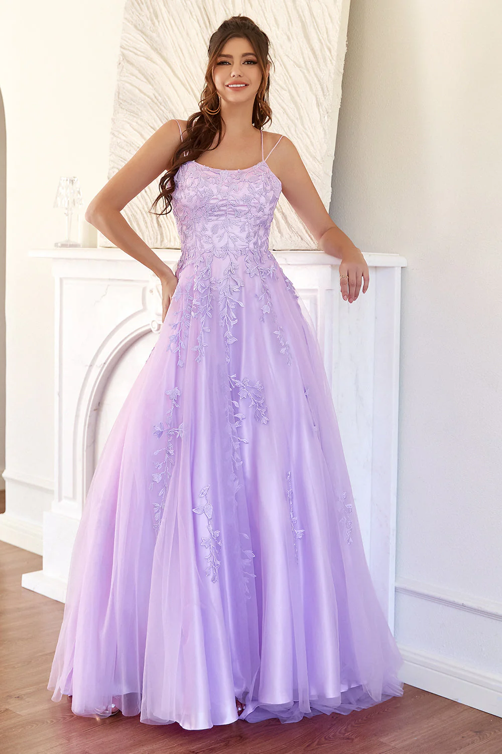 Elegant Lavender A-line Prom Dress - Image 5