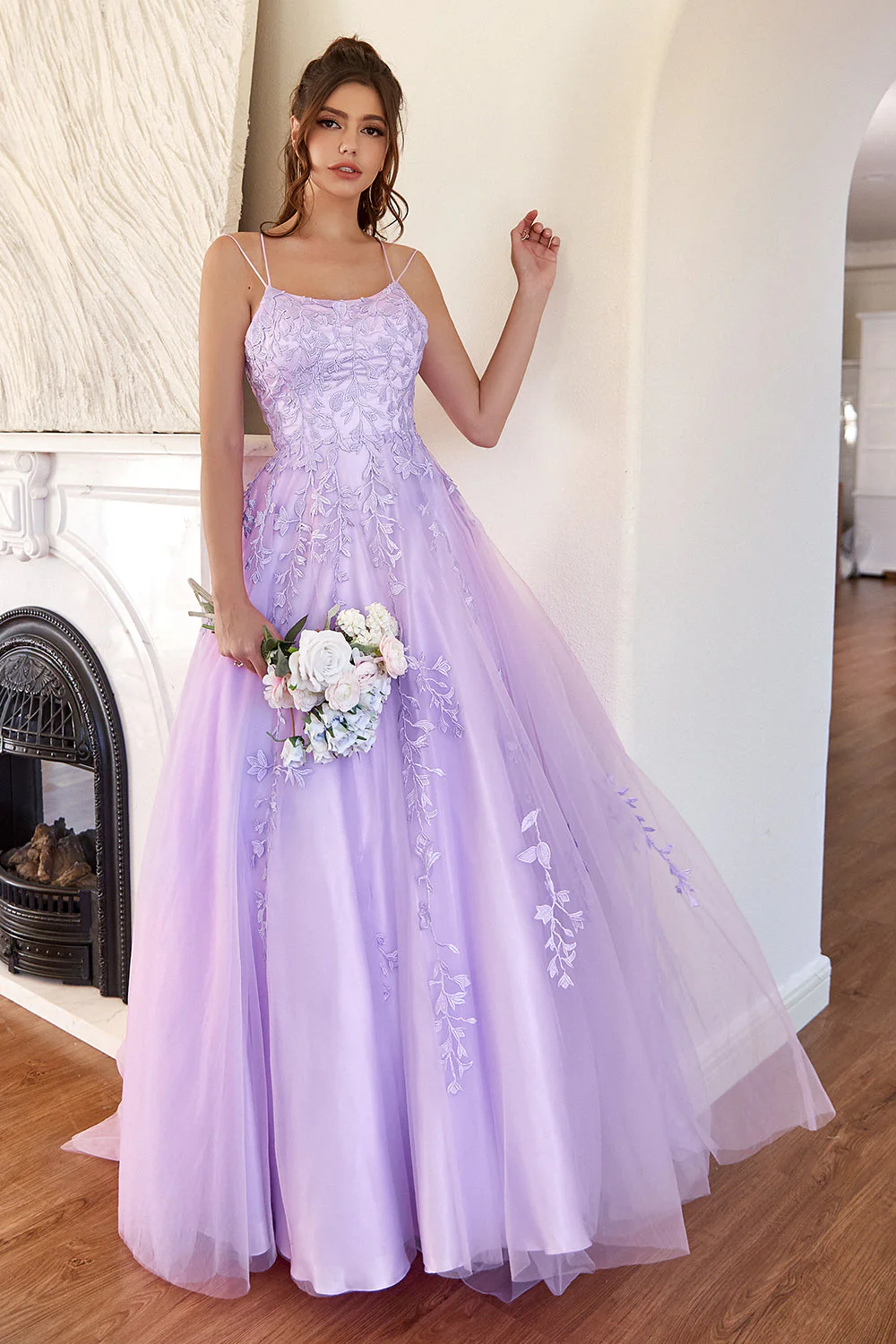 Elegant Lavender A-line Prom Dress - Image 6