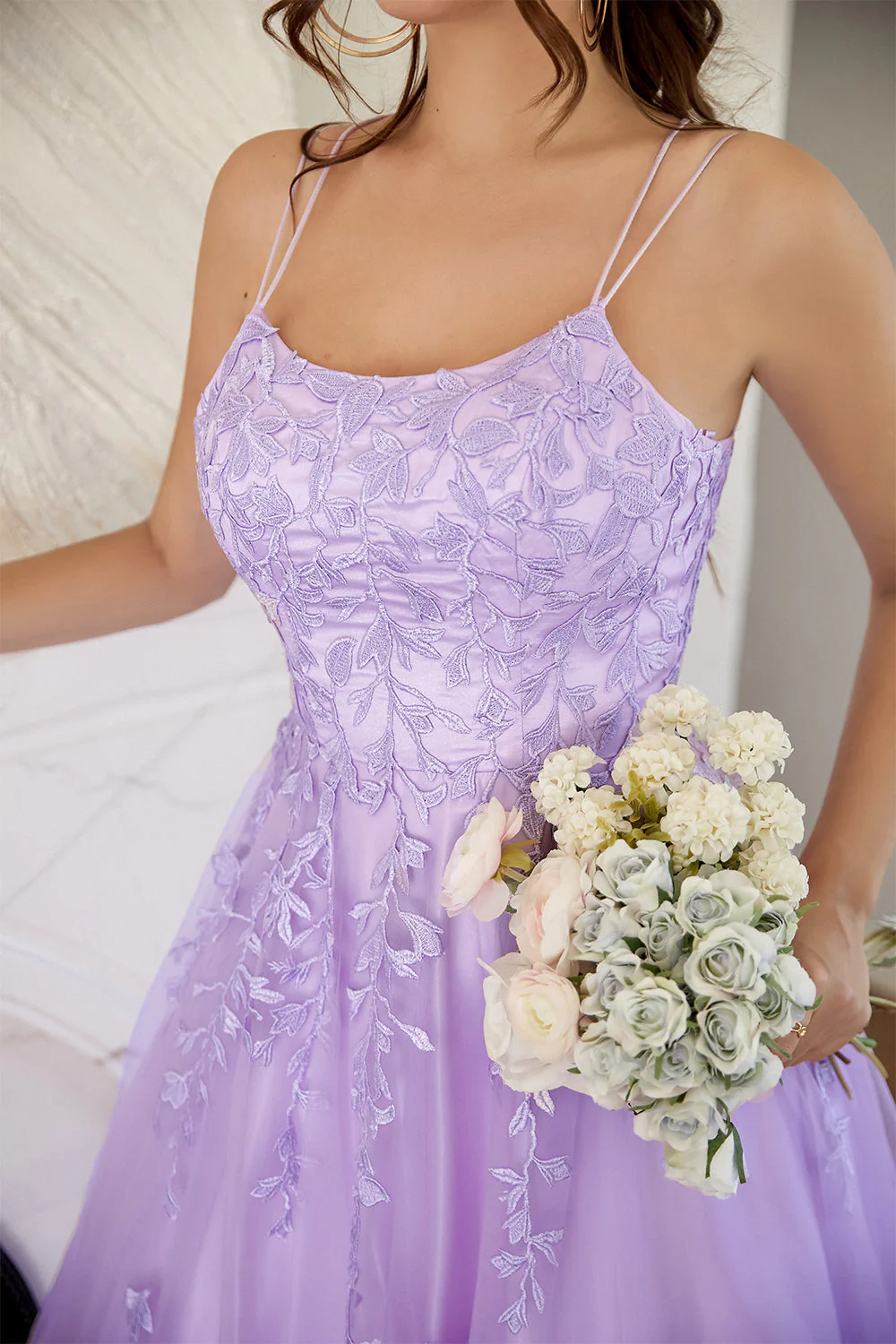Elegant Lavender A-line Prom Dress - Image 7