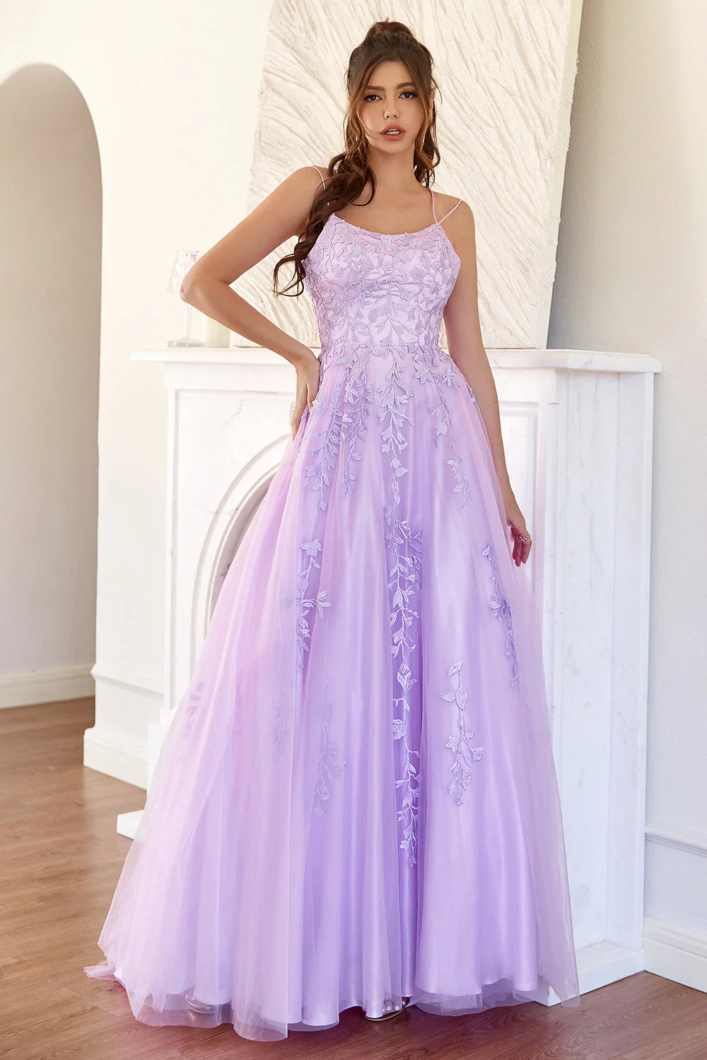Elegant Lavender A-line Prom Dress - Image 8