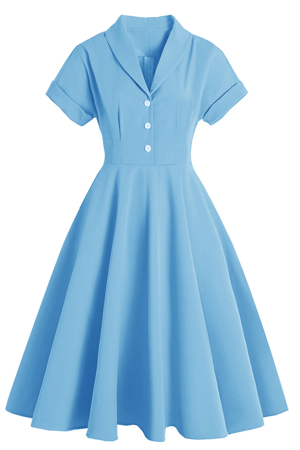 Elegant Yellow V Neck Vintage Dress - Image 7
