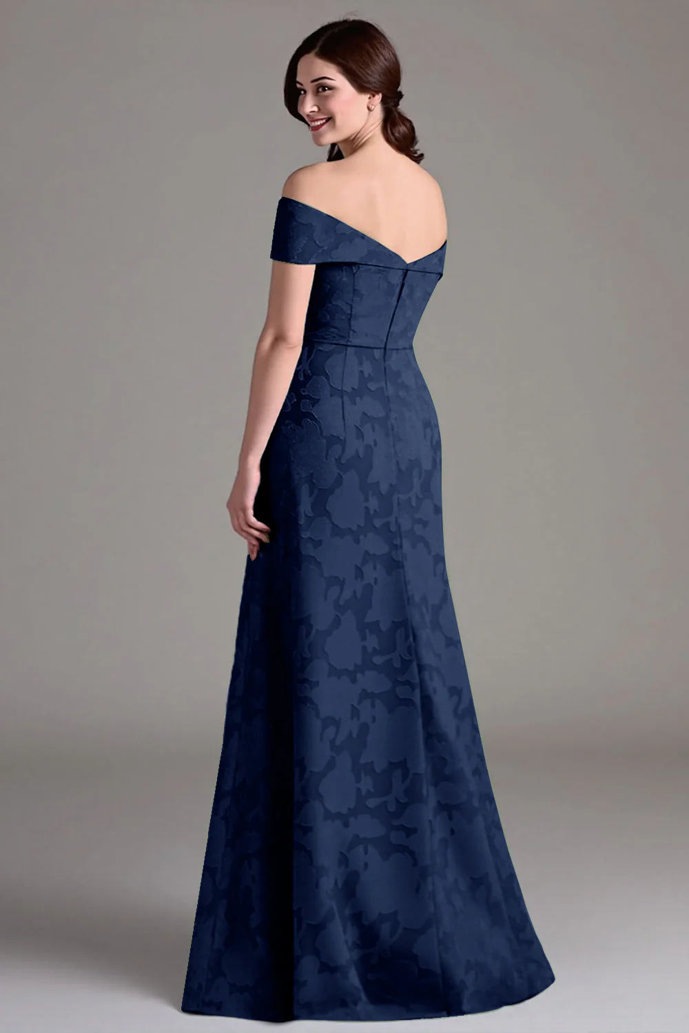 Eucalyptus A-Line Off The Shoulder Long Bridesmaid Dress - Image 12