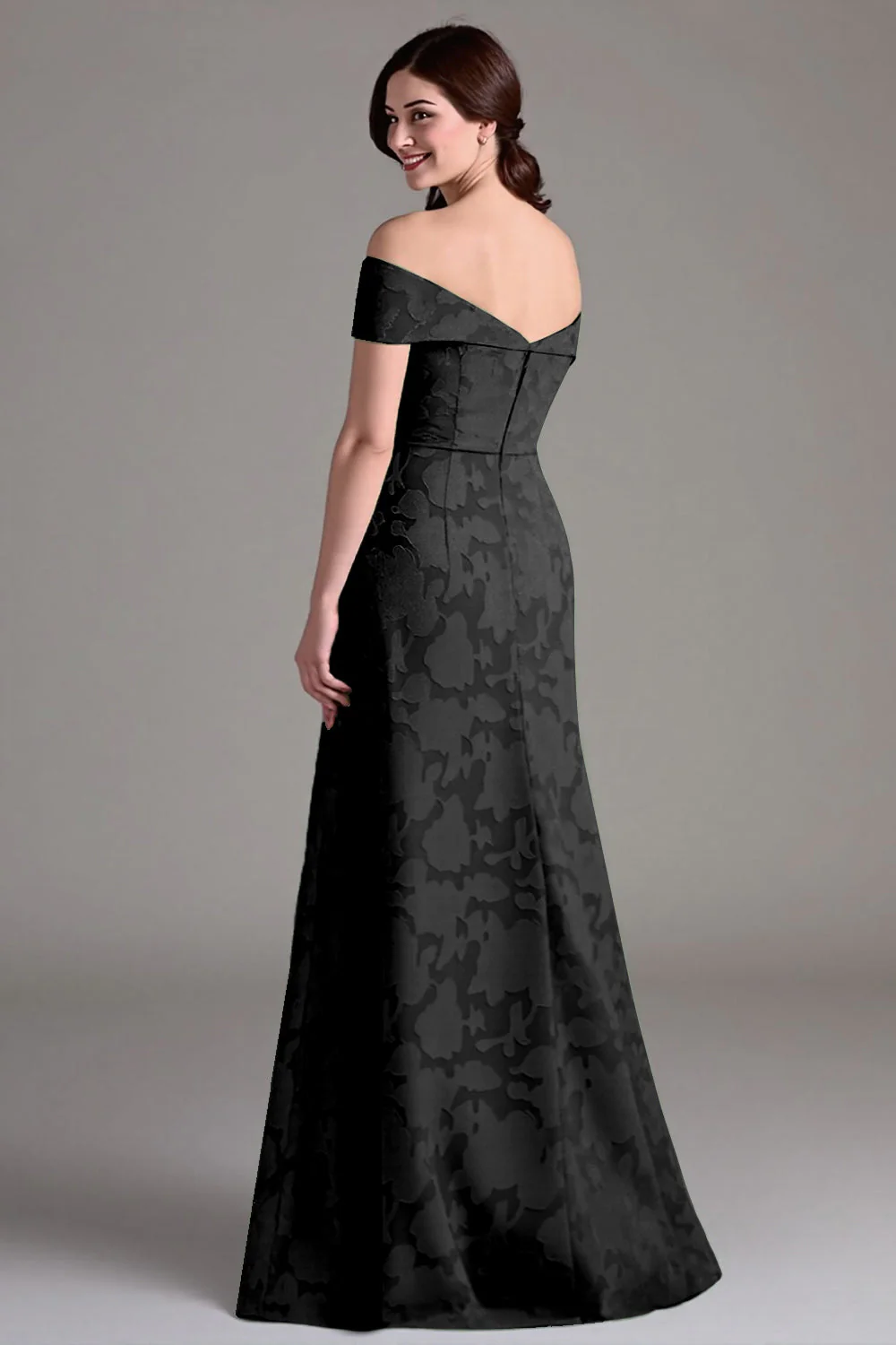 Eucalyptus A-Line Off The Shoulder Long Bridesmaid Dress - Image 6