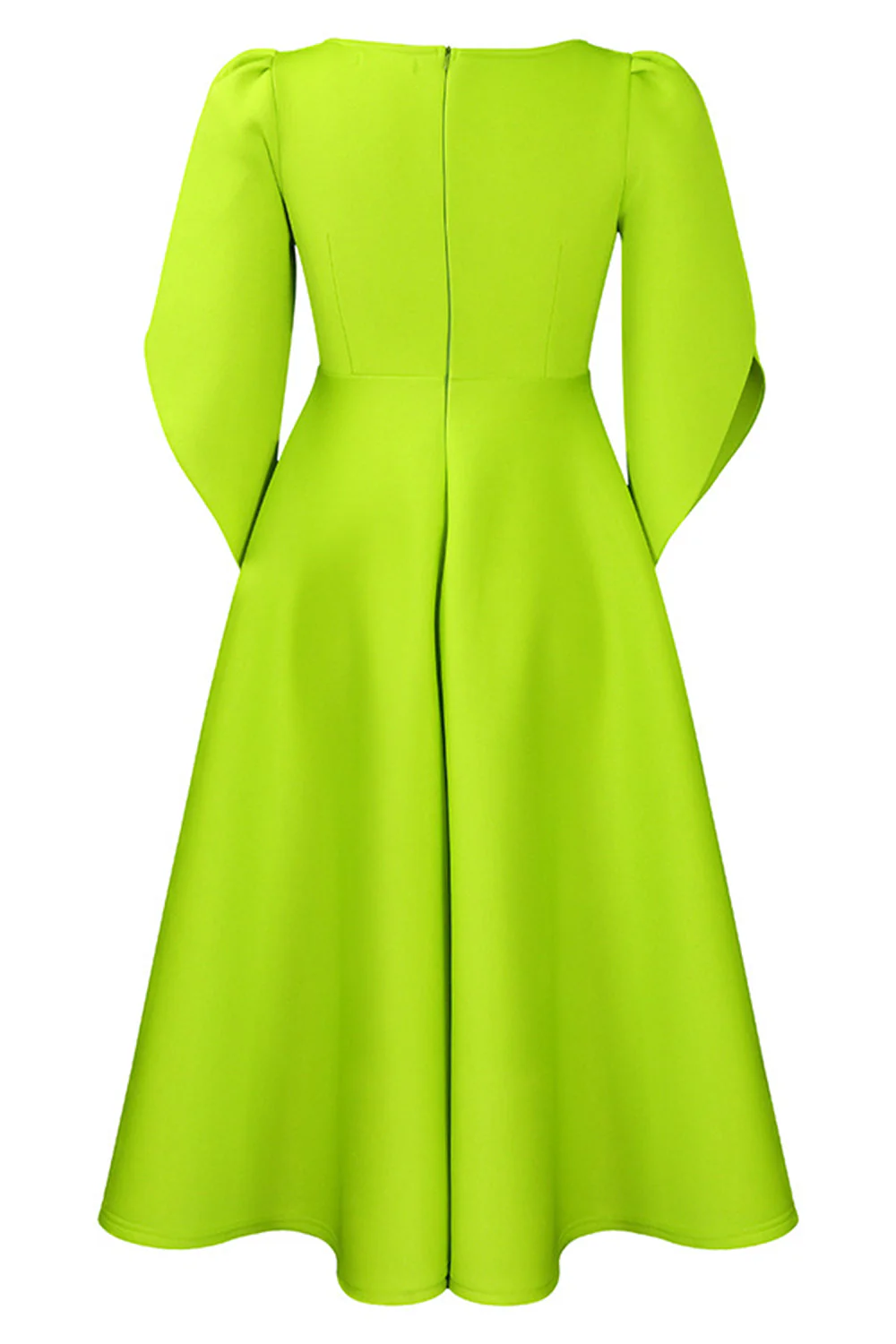 Fashion Elegant Royal Blue A Line Solid Swing Party Dress with Half Sleeves - Image 5