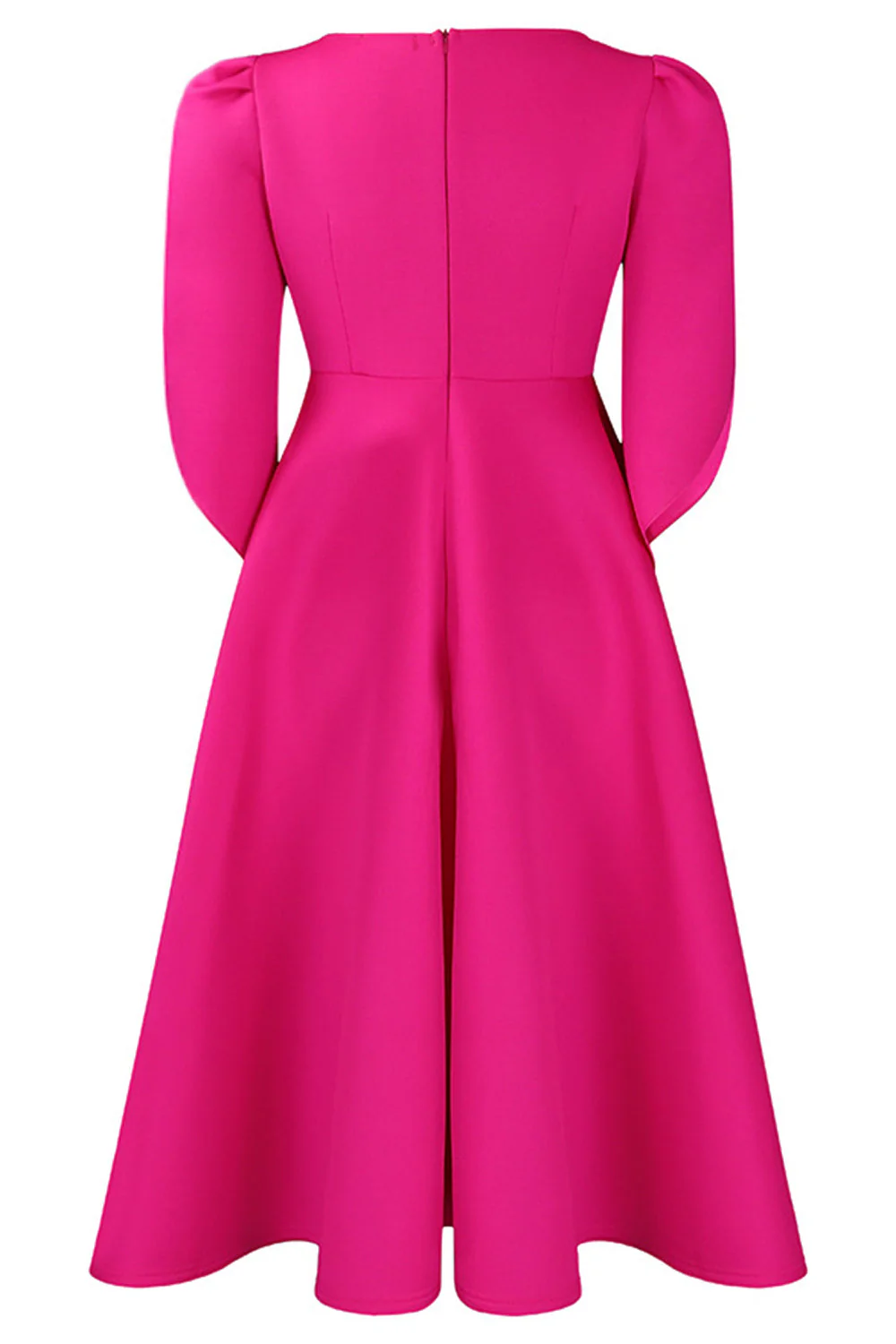 Fashion Elegant Royal Blue A Line Solid Swing Party Dress with Half Sleeves - Image 7