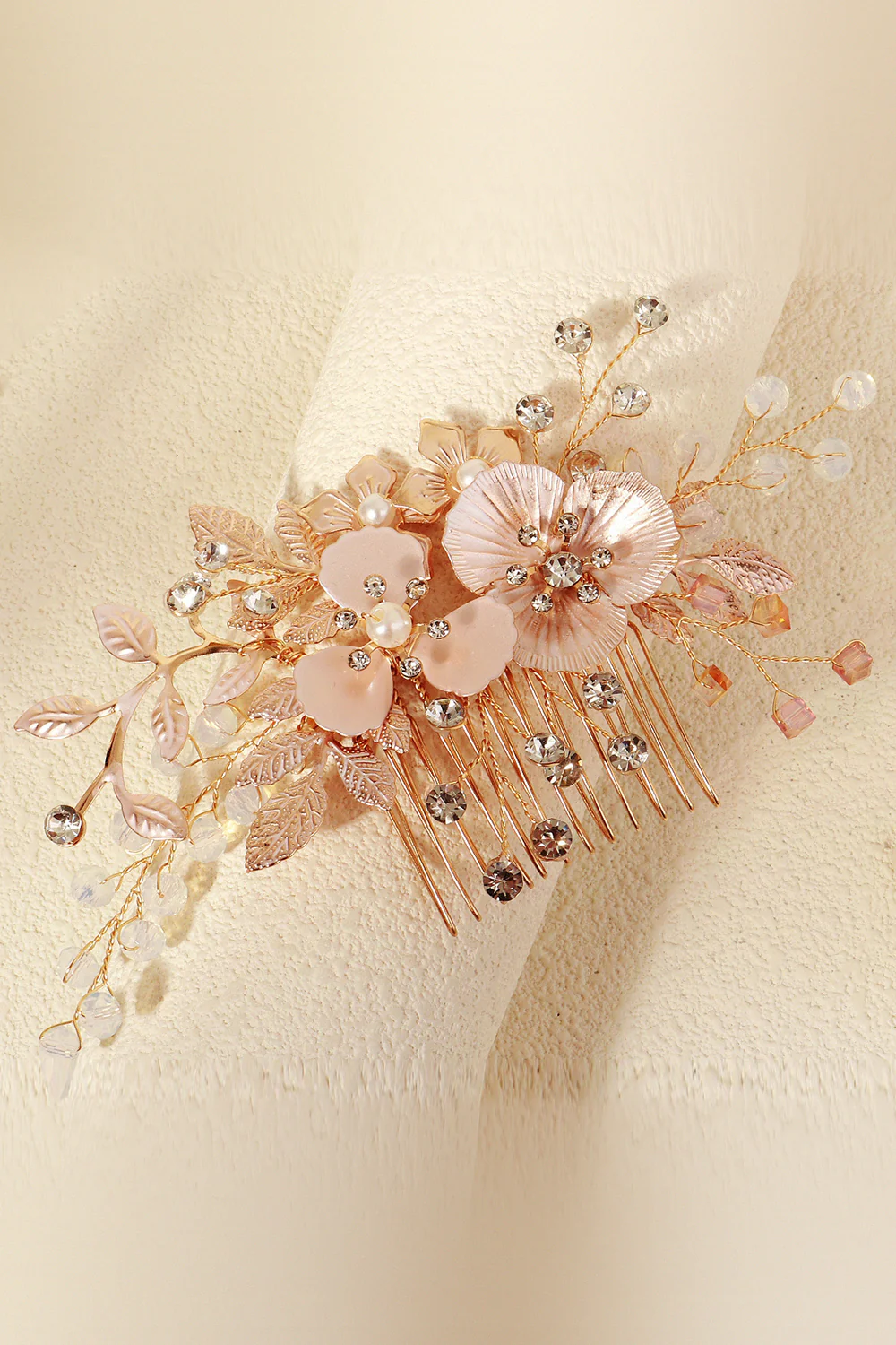 Flower Crystal Pearl Rhinestone Wedding Hair Clip - Image 5