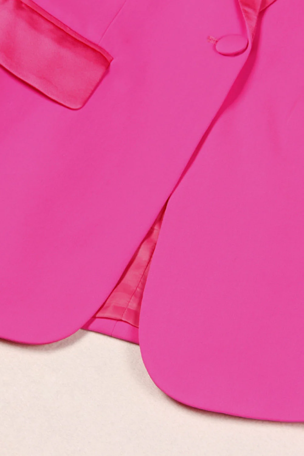 Fuchsia 2 Piece Peak Lapel Women Prom Suits with Feather - Image 8