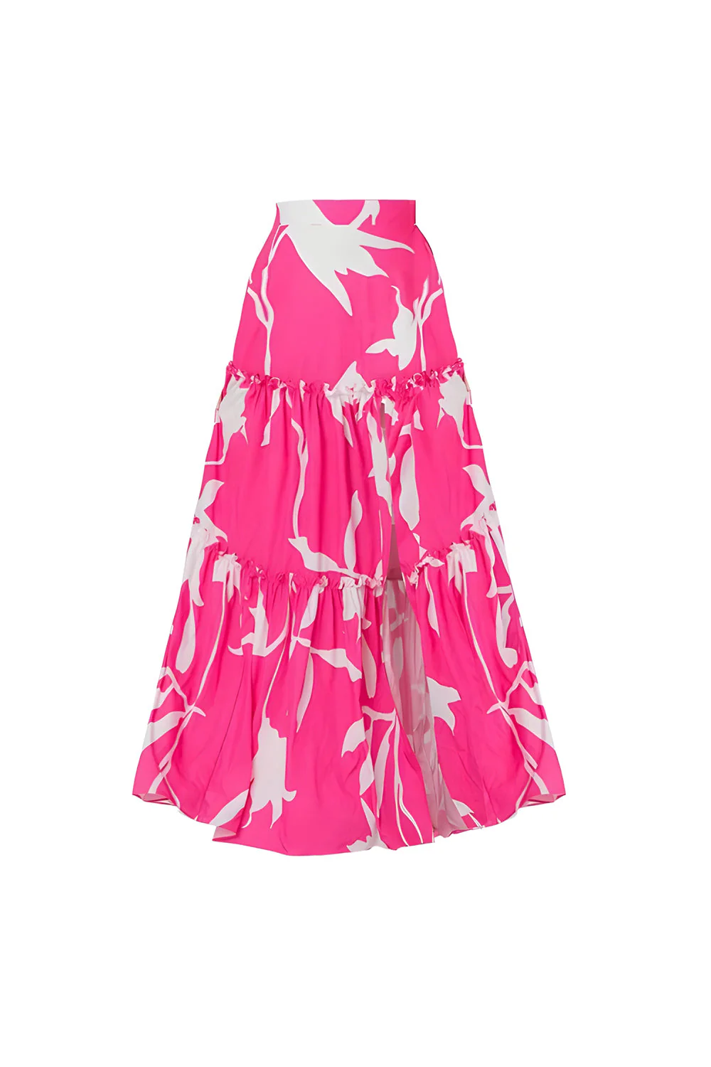 Fuchsia 2 Piece Print V-Neck Swimsuit with Cover Up - Image 3