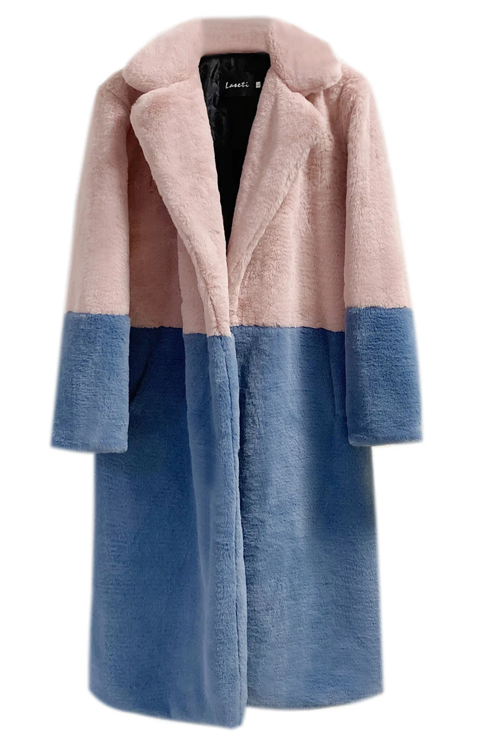 Fuchsia and Orange Fluffy Faux Fur Long Coat - Image 6