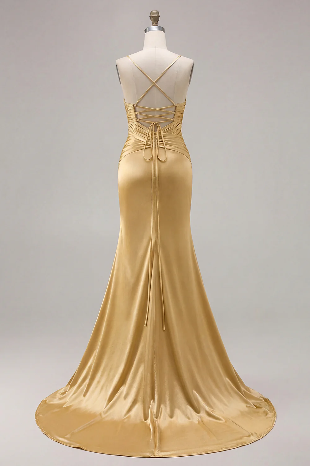 Fuchsia Mermaid Cut Out Pleated Satin Bowed Long Prom Dress with Slit - Image 17
