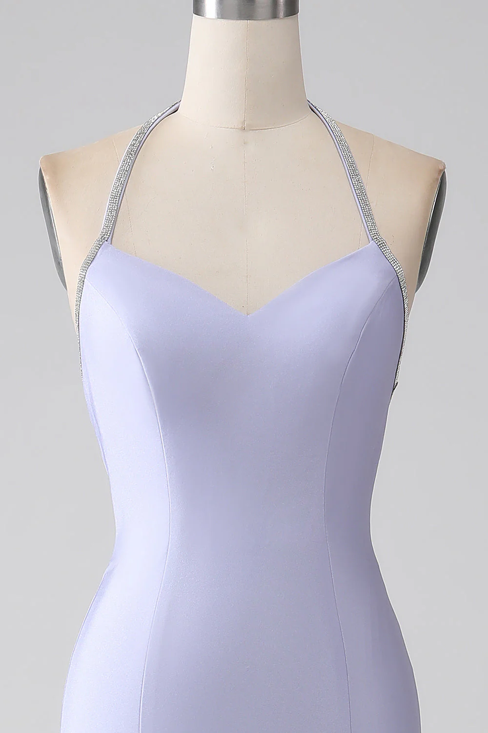 Fuchsia Mermaid Halter Neck Backless Long Prom Dress - Image 10