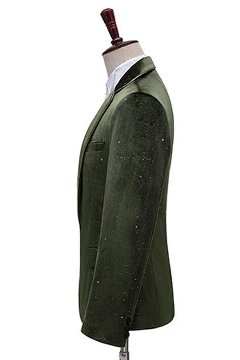Glitter Green Notched Lapel 2 Piece Men's Prom Suit - Image 3