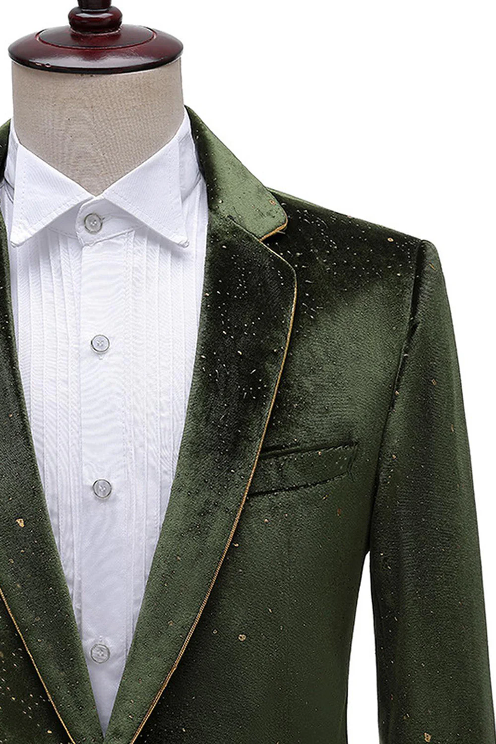 Glitter Green Notched Lapel 2 Piece Men's Prom Suit - Image 4