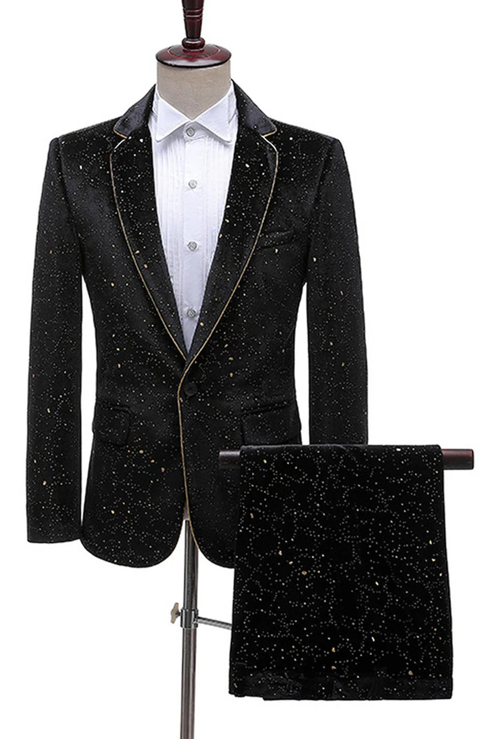 Glitter Green Notched Lapel 2 Piece Men's Prom Suit - Image 5