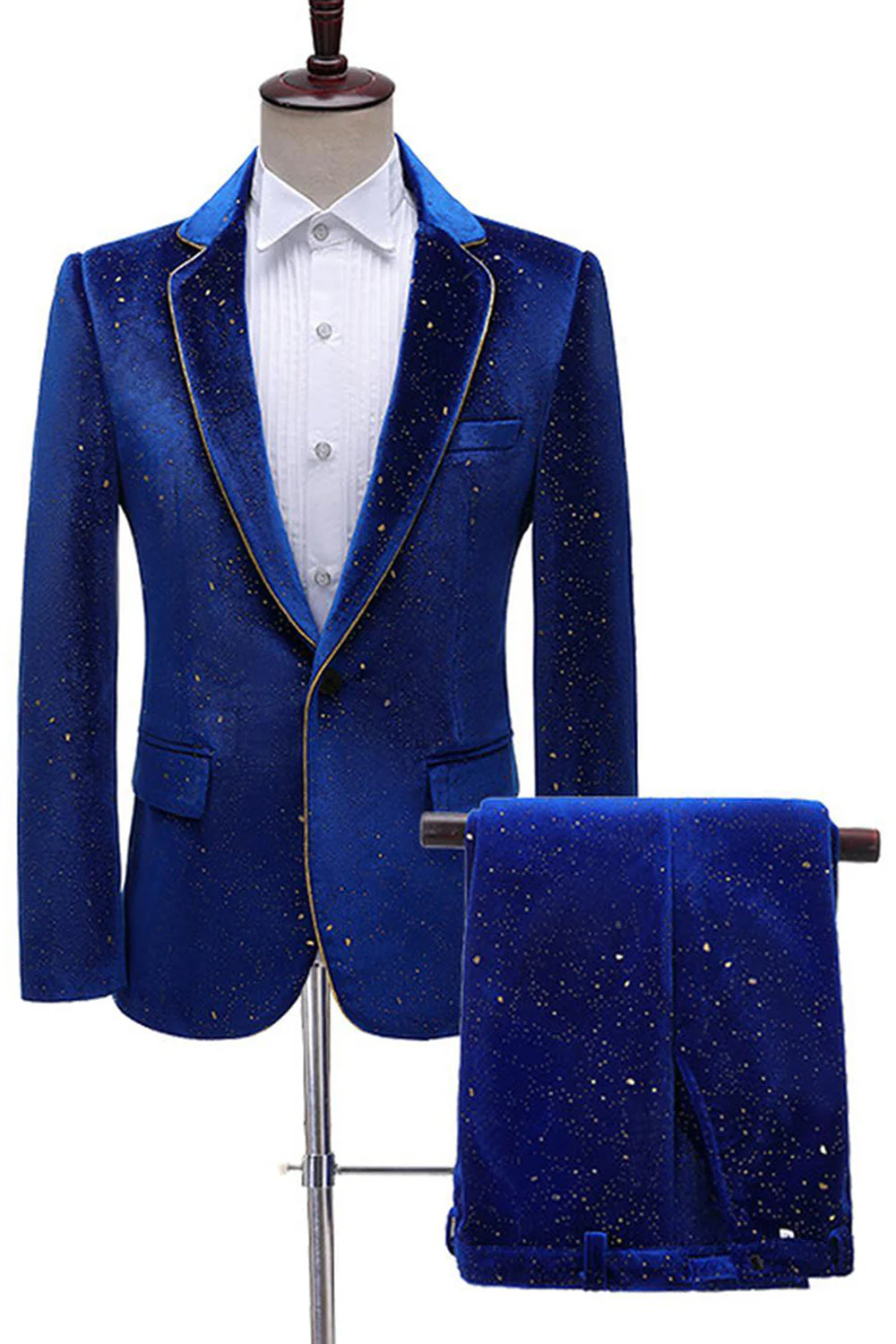 Glitter Green Notched Lapel 2 Piece Men's Prom Suit - Image 6
