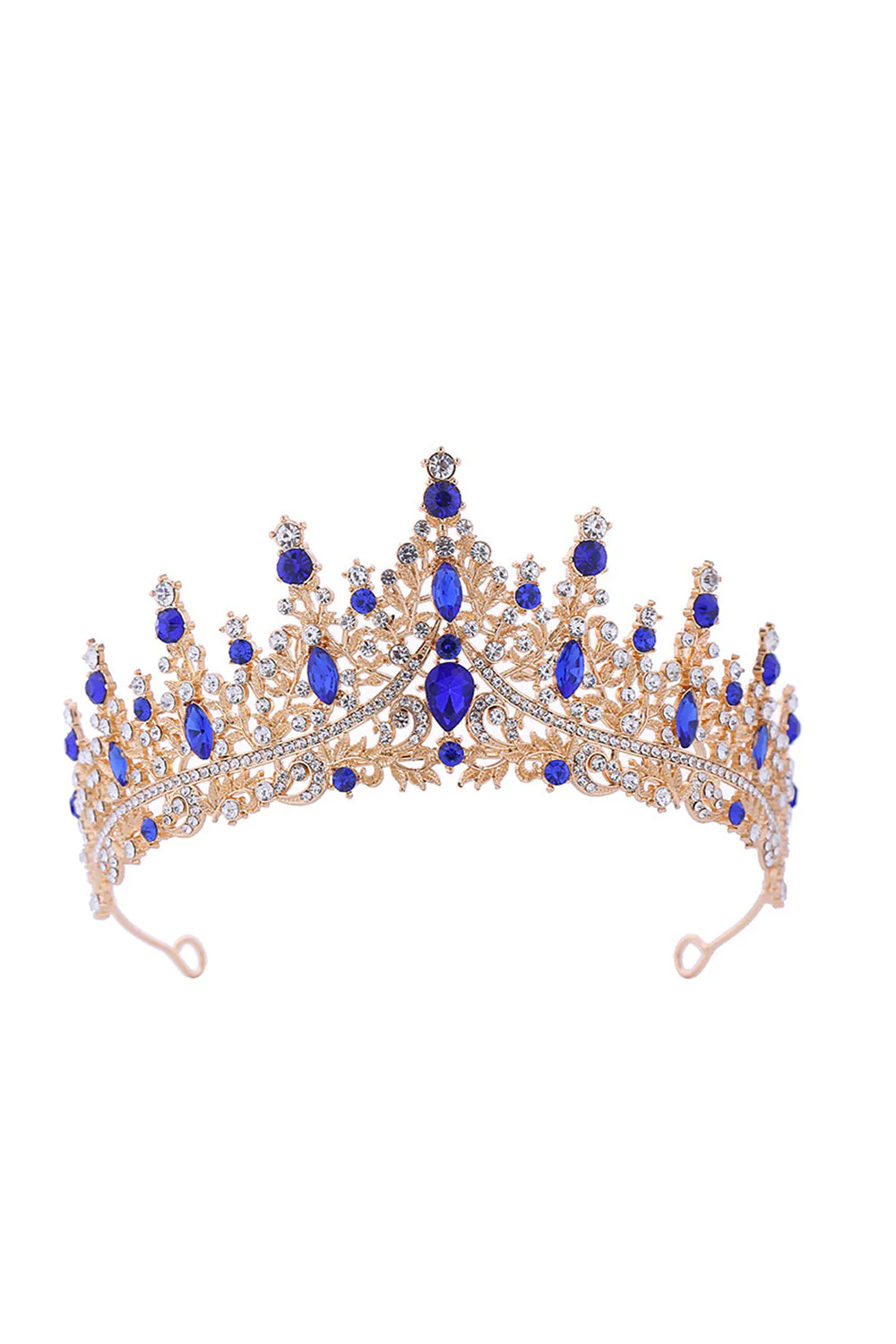 Silver White Crystal Prom Queen Pageant Crown Tiara with Rhinestones - Image 13