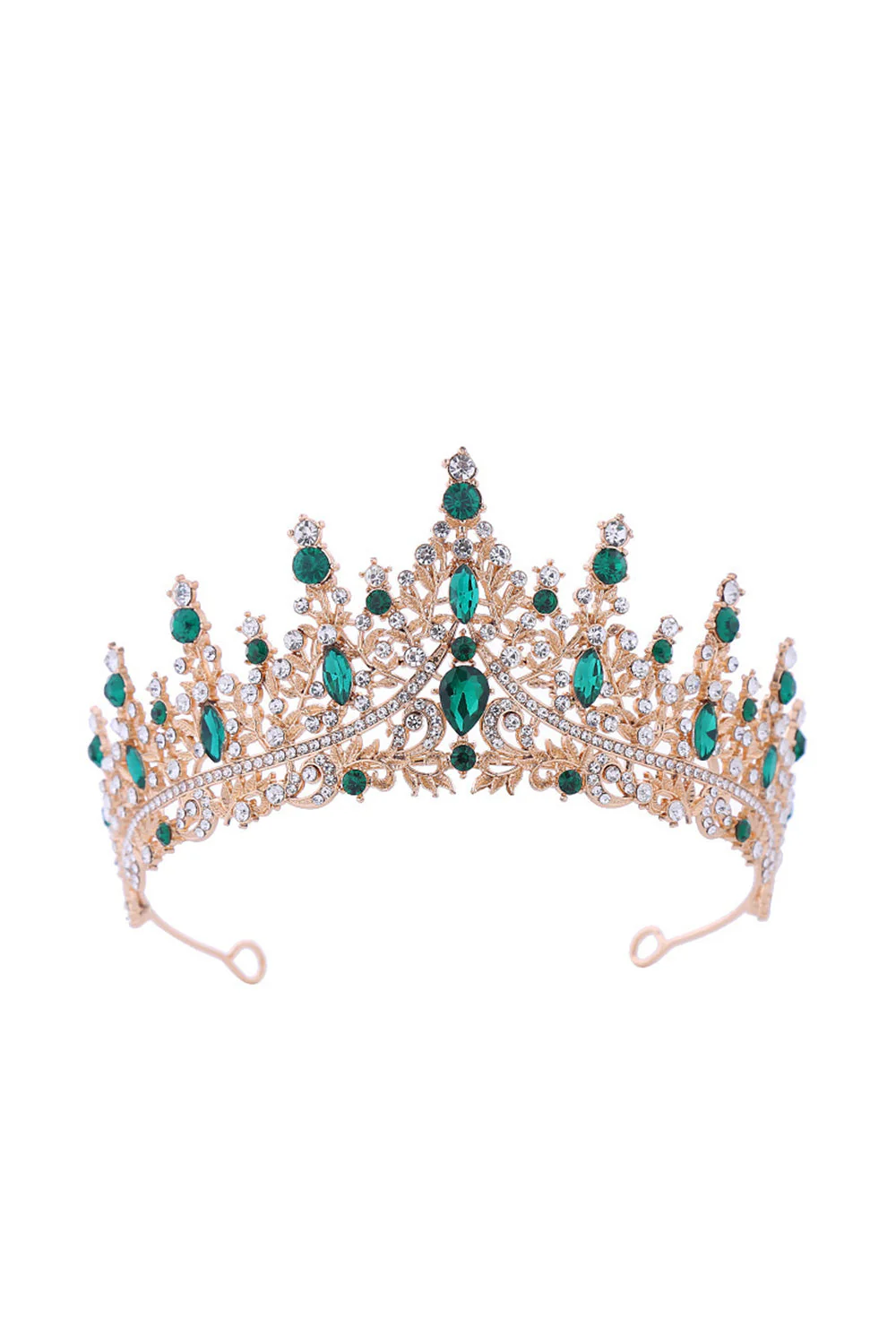 Silver White Crystal Prom Queen Pageant Crown Tiara with Rhinestones - Image 3